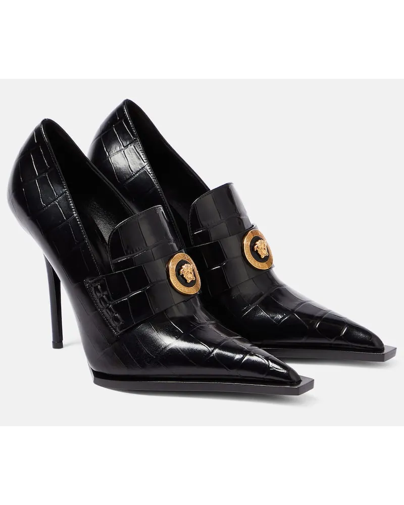 Versace Pumps Medusa aus Lackleder Schwarz