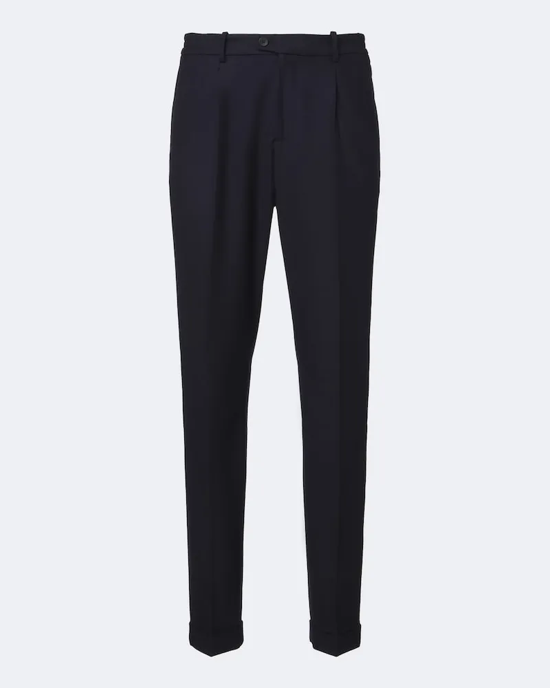 Thom Sweeney Chinohose aus einem Wollgemisch Blau