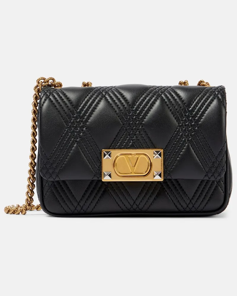Valentino Garavani Schultertasche Quiltie 67 Small aus Leder Schwarz