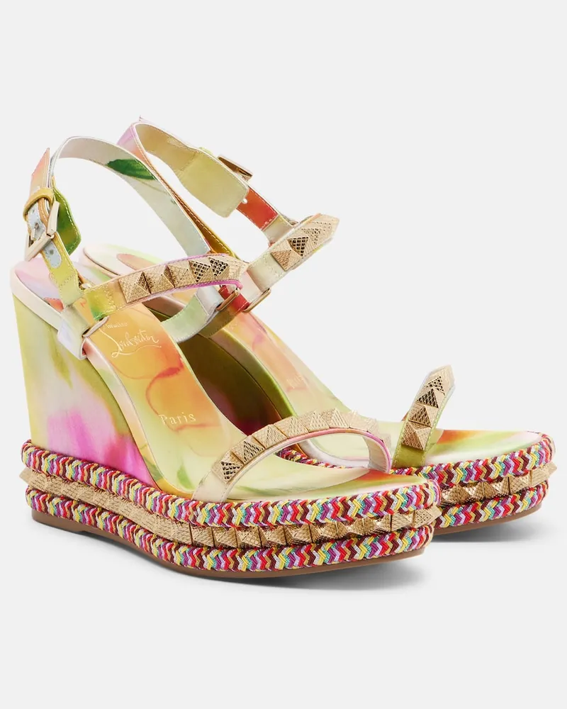Christian Louboutin Espadrille-Sandalen Pyra Clou aus Chiné Multicolor