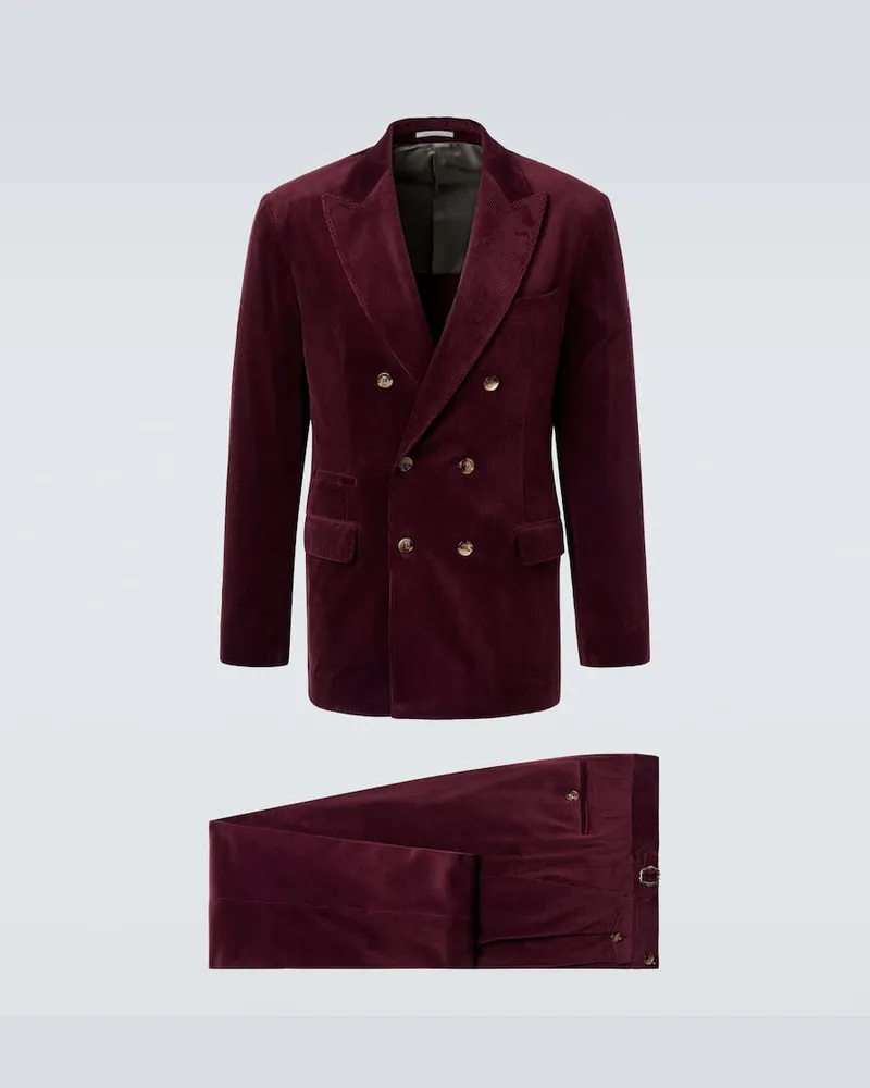 Brunello Cucinelli Anzug aus Cord Burgund