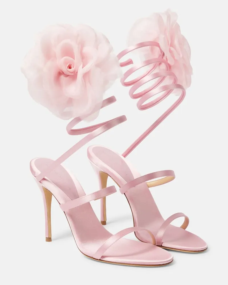 Magda Butrym Verzierte Sandalen aus Satin Rosa