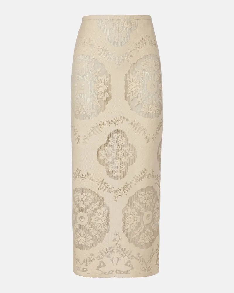 Valentino Garavani Midirock aus einem Baumwollgemisch Beige