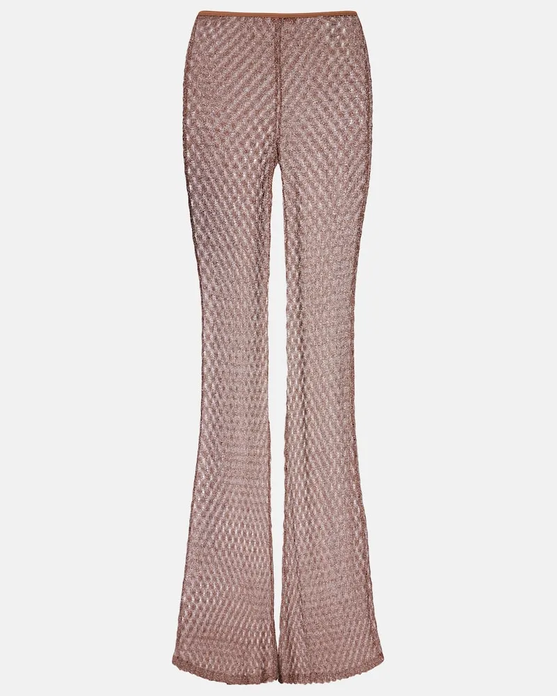 Missoni Schlaghose aus Häkelstrick Braun