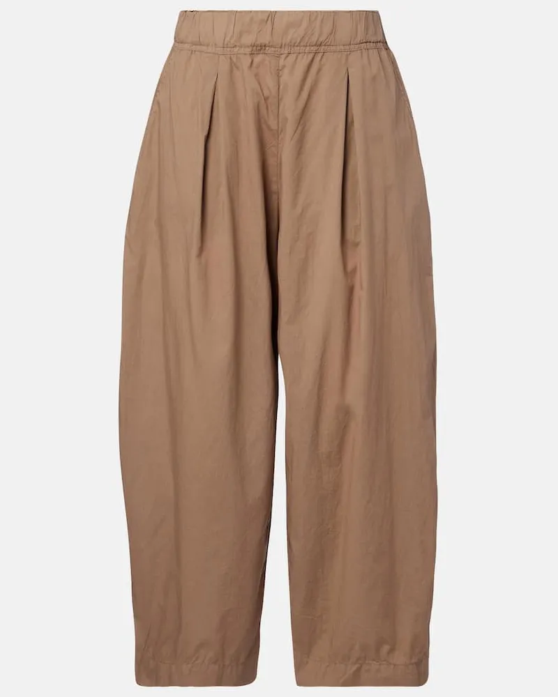 Velvet Weite Hose Sophia aus Baumwollpopeline Braun