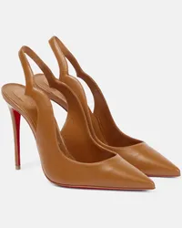 Christian Louboutin Nudes Slingback-Pumps Hot Chick aus Leder Braun