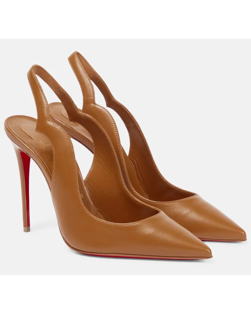 Christian Louboutin Nudes Slingback-Pumps Hot Chick aus Leder Braun