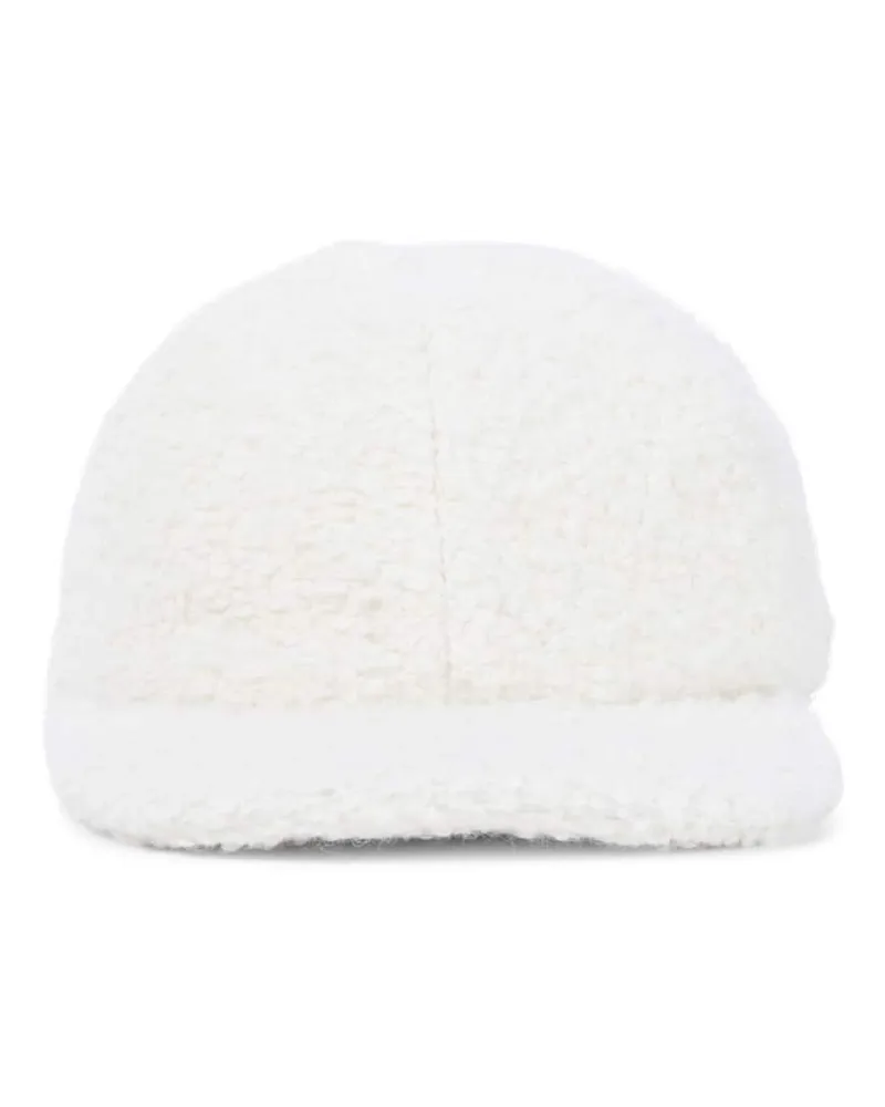 Gabriela Hearst Baseballcap aus Bouclé Weiß