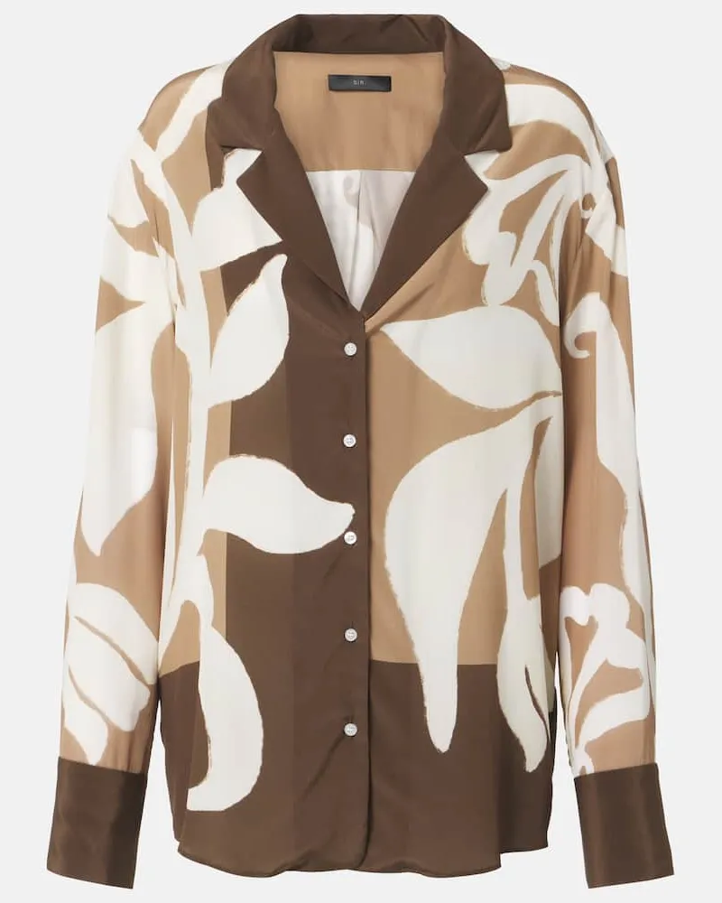 SIR Pyjama-Oberteil aus Seidensatin Multicolor