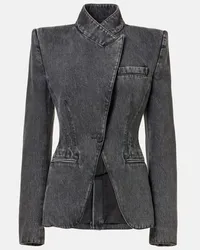 Alexander McQueen Blazer aus Denim Schwarz