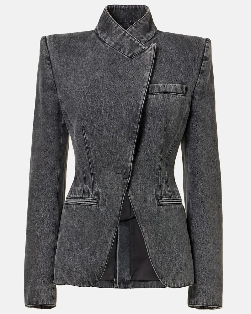 Alexander McQueen Blazer aus Denim Schwarz