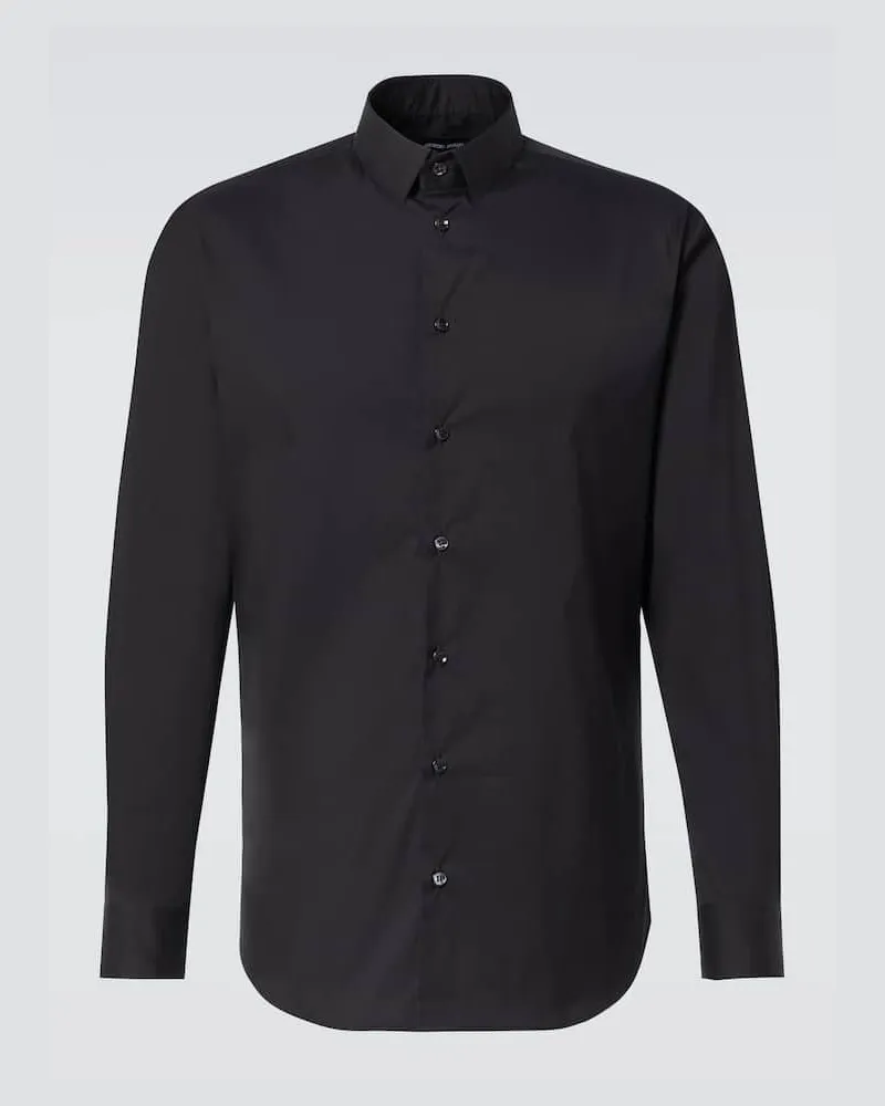 Giorgio Armani Hemd aus Popeline Schwarz