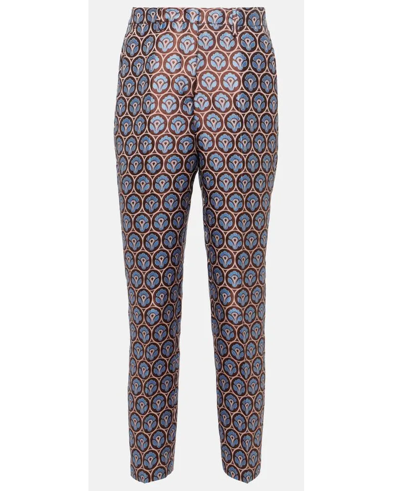 Etro Schmale Cropped-Hose aus Jacquard Multicolor