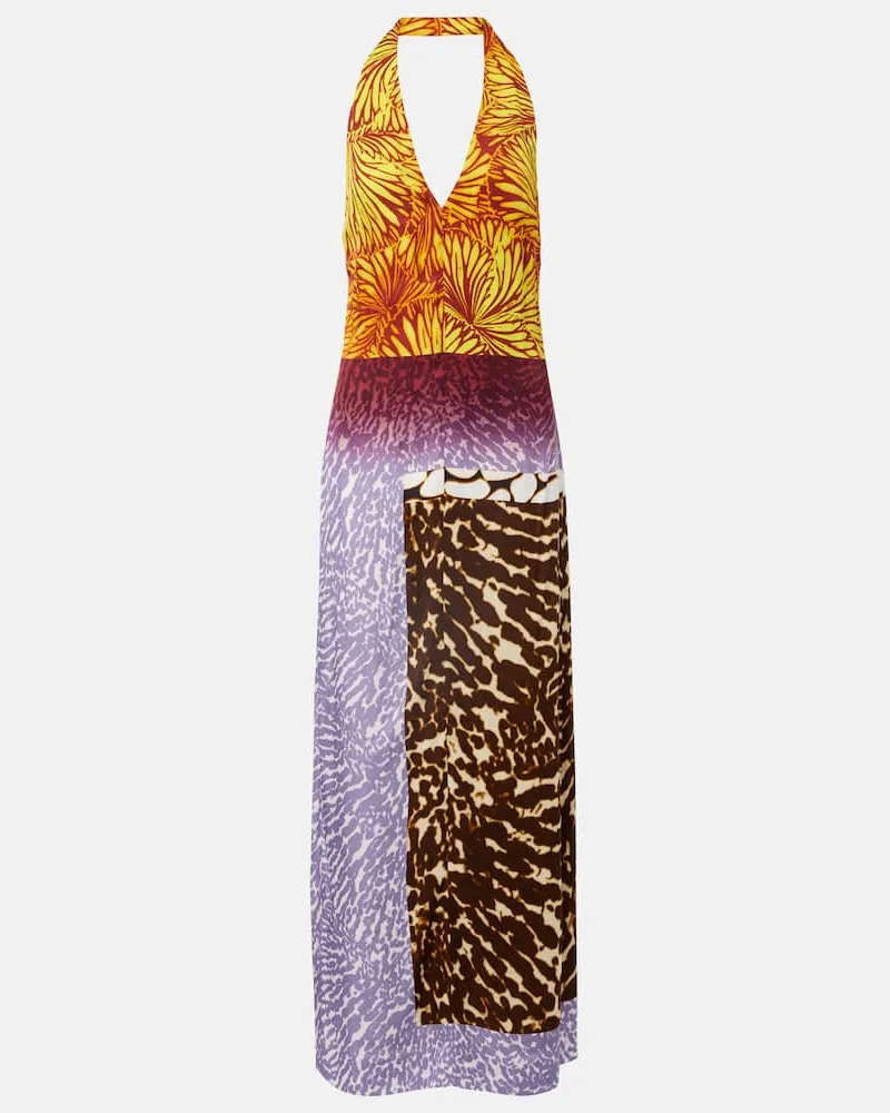 Dries van Noten Bedrucktes Maxikleid Multicolor