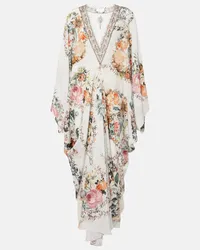 Camilla Verzierter Kaftan aus Seiden-Crepe Multicolor