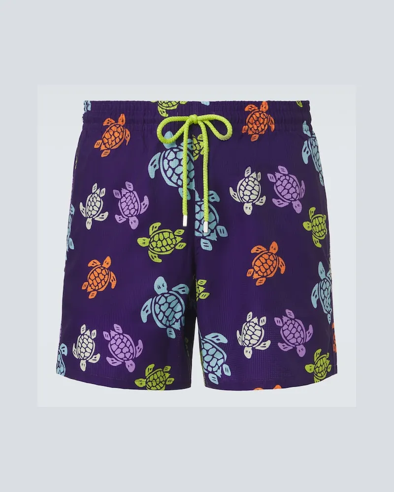 Vilebrequin Badeshorts Mahina mit Print Violett