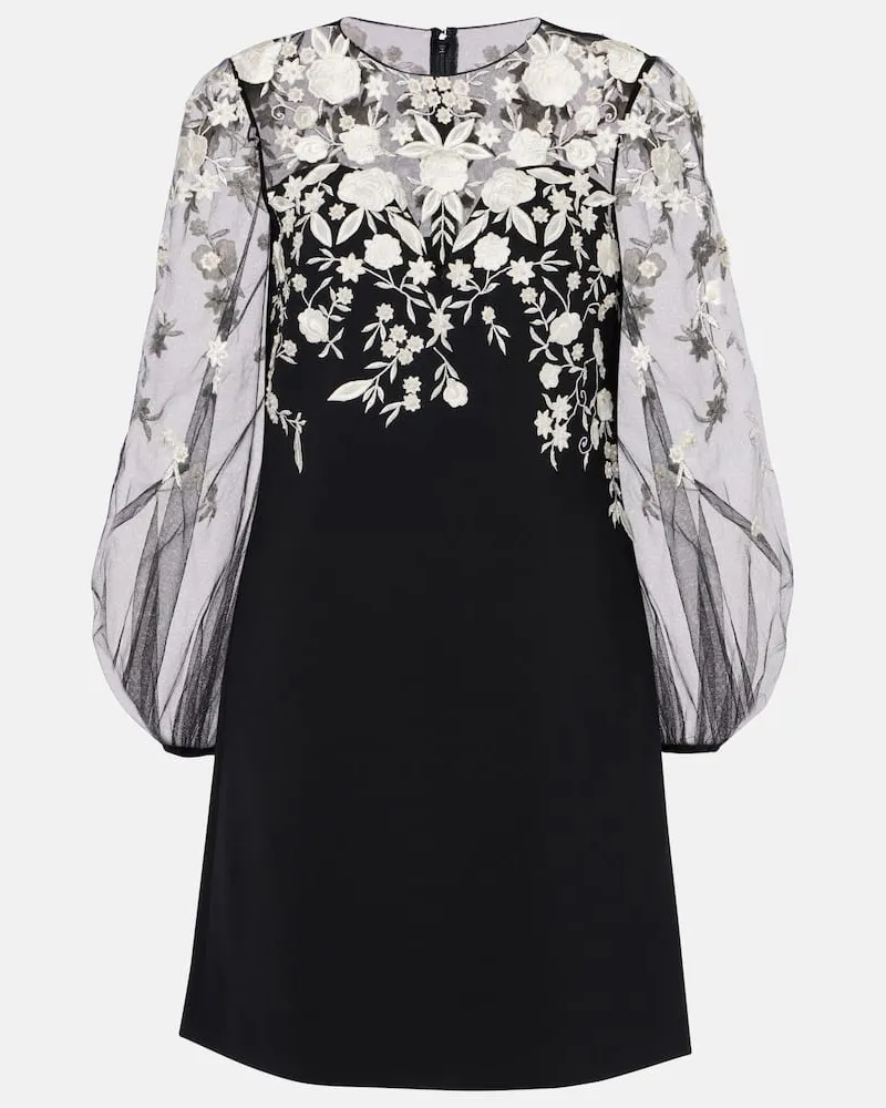 Carolina Herrera New York Besticktes Minikleid Schwarz