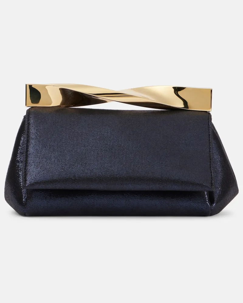 Aquazzura Clutch Twist Mini mit Leder Blau