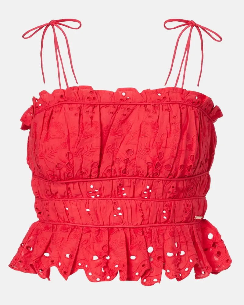 Melissa Odabash Cropped-Top aus Baumwolle Rot
