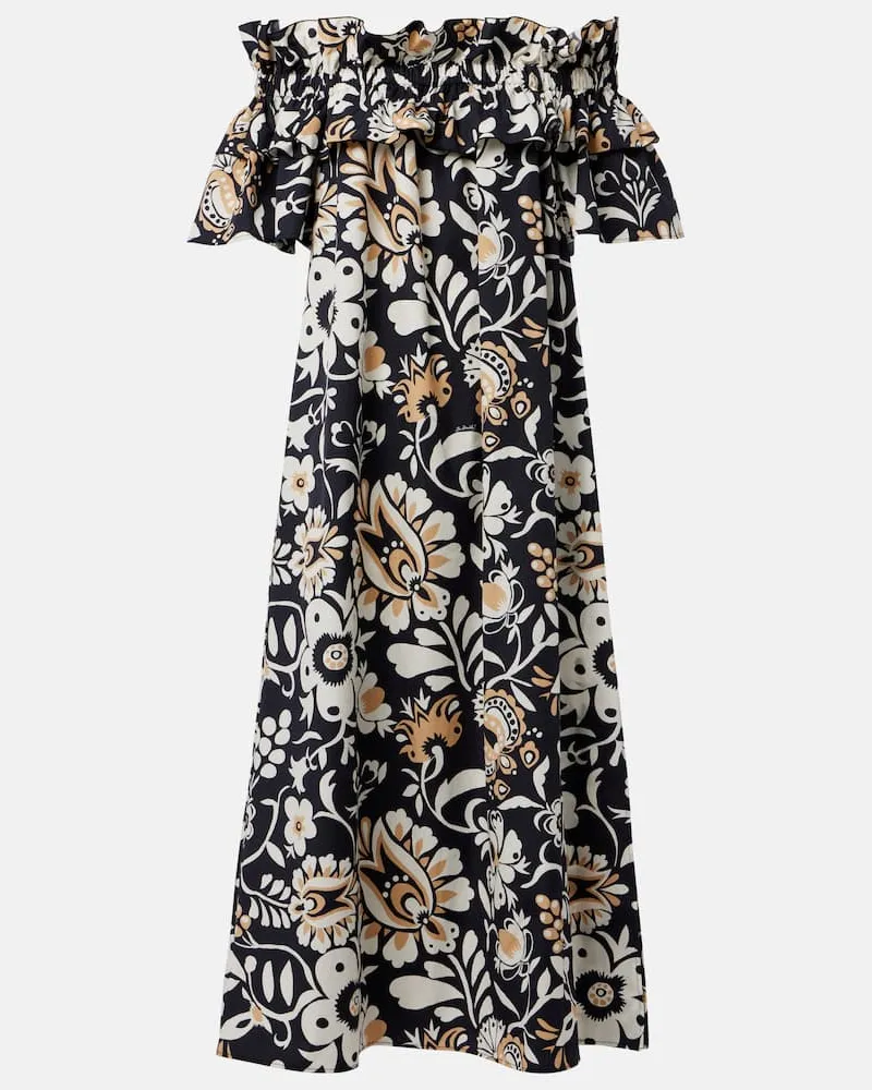 La DoubleJ Maxikleid Breakfast aus Baumwollpopeline Multicolor