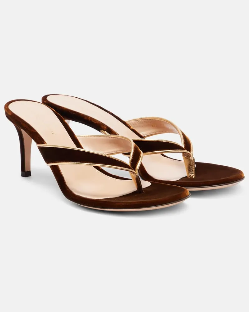 Gianvito Rossi Sandalen Calypso 70 aus Samt Braun