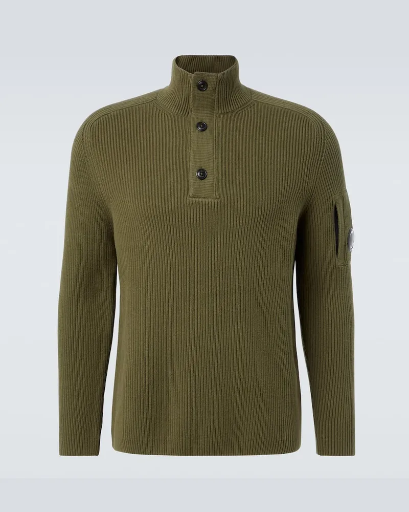 C.P. Company Pullover aus Rippstrick Grün