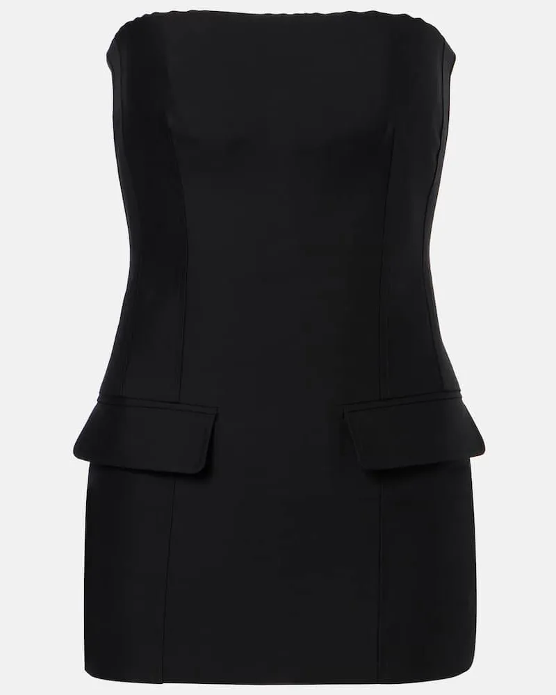 Totême Top aus Wolle und Seide Schwarz