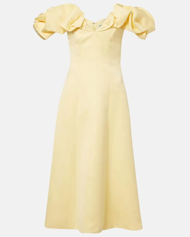 LEO LIN Off-Shoulder-Midikleid Annie Gelb