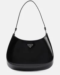 Prada Schultertasche Cleo Small aus Leder Schwarz