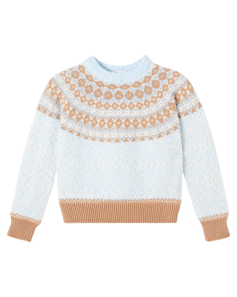 Moncler Pullover aus Bouclé Blau