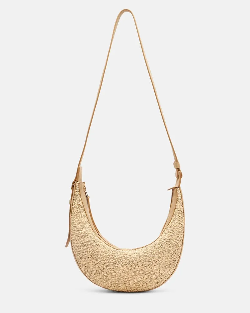 KHAITE Tote Augustina Small aus Raffiabast Beige