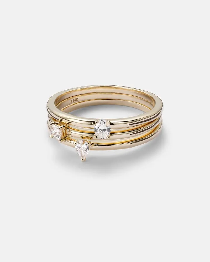 Stone & Strand Ring aus 14kt Gelbgold mit Diamanten Gold