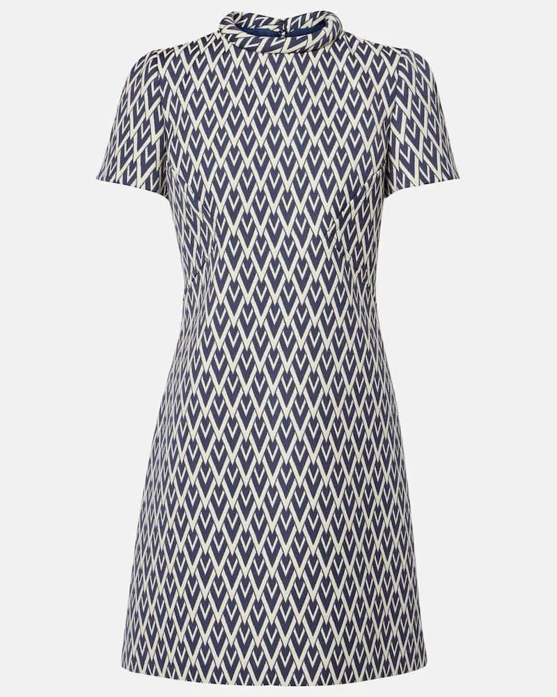 Valentino Garavani Minikleid Toute La V aus Woll-Jacquard Multicolor