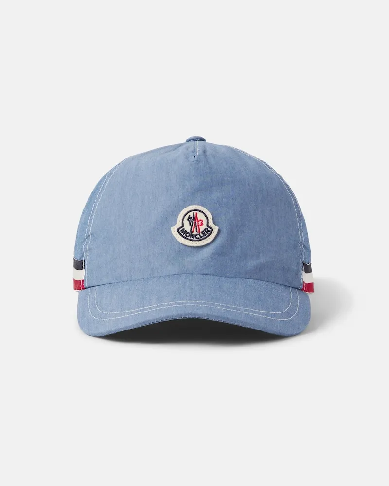 Moncler Baseballcap aus Denim Blau