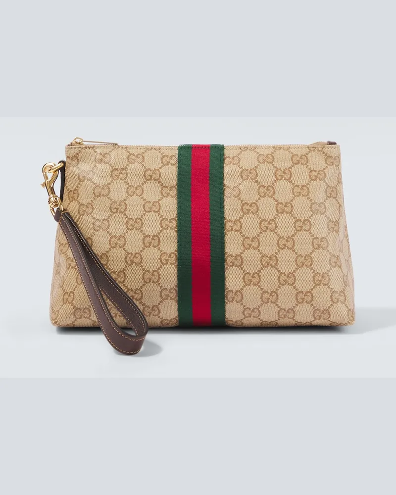 Gucci Etui GG Small aus Canvas Beige