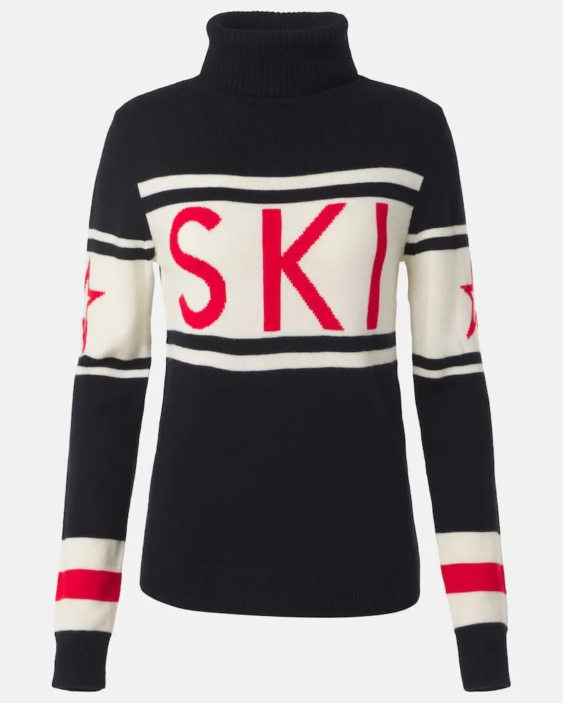 Perfect Moment Skipullover Schild aus Wolle Blau