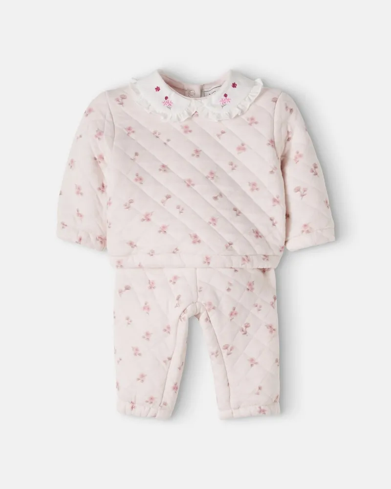 Monnalisa Baby Set aus Sweatshirt und Jogginghose Rosa