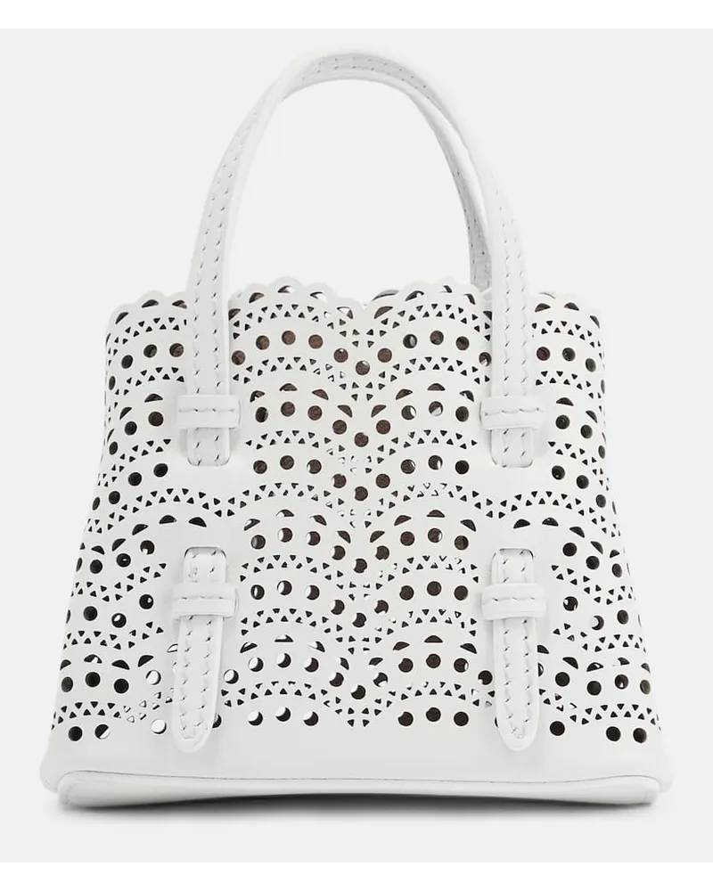 Alaïa Alaia Schultertasche Mina Mini aus Leder Weiss