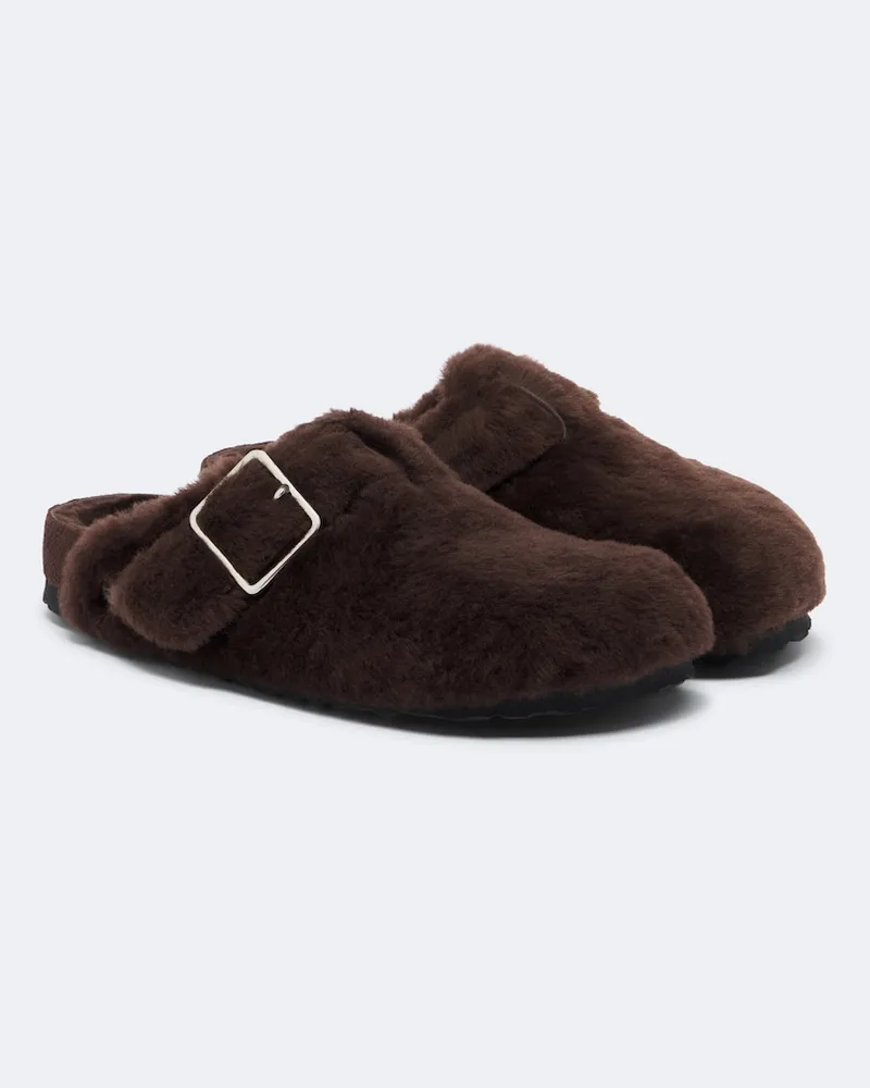 Birkenstock Clogs Boston aus Shearling Braun