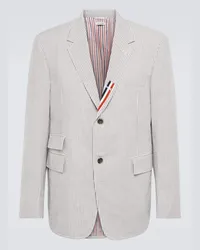 Thom Browne Blazer Tricolor aus Baumwolle Grau