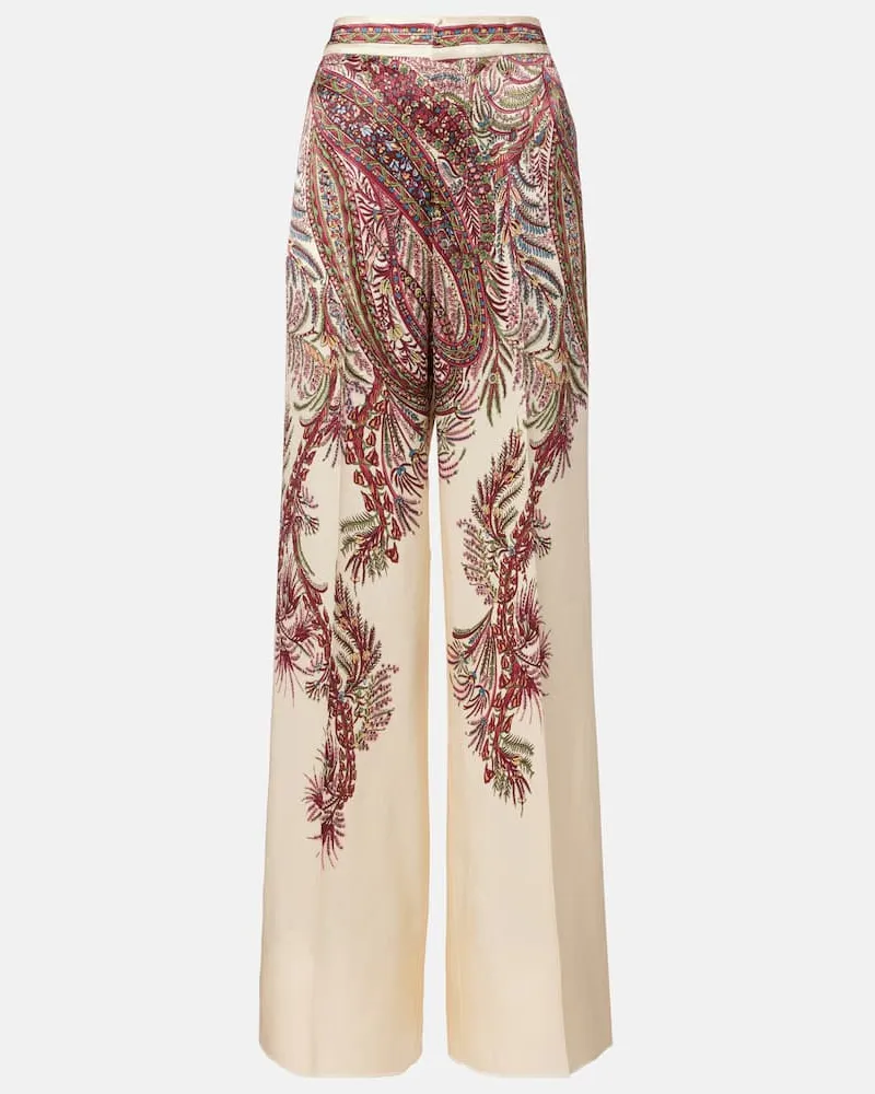 Etro Palazzo-Hose aus Satin Beige