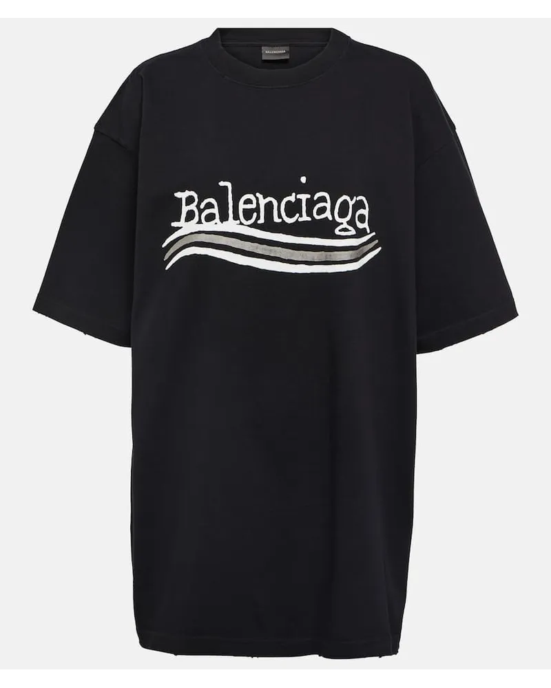 Balenciaga T-Shirt aus Baumwoll-Jersey Schwarz