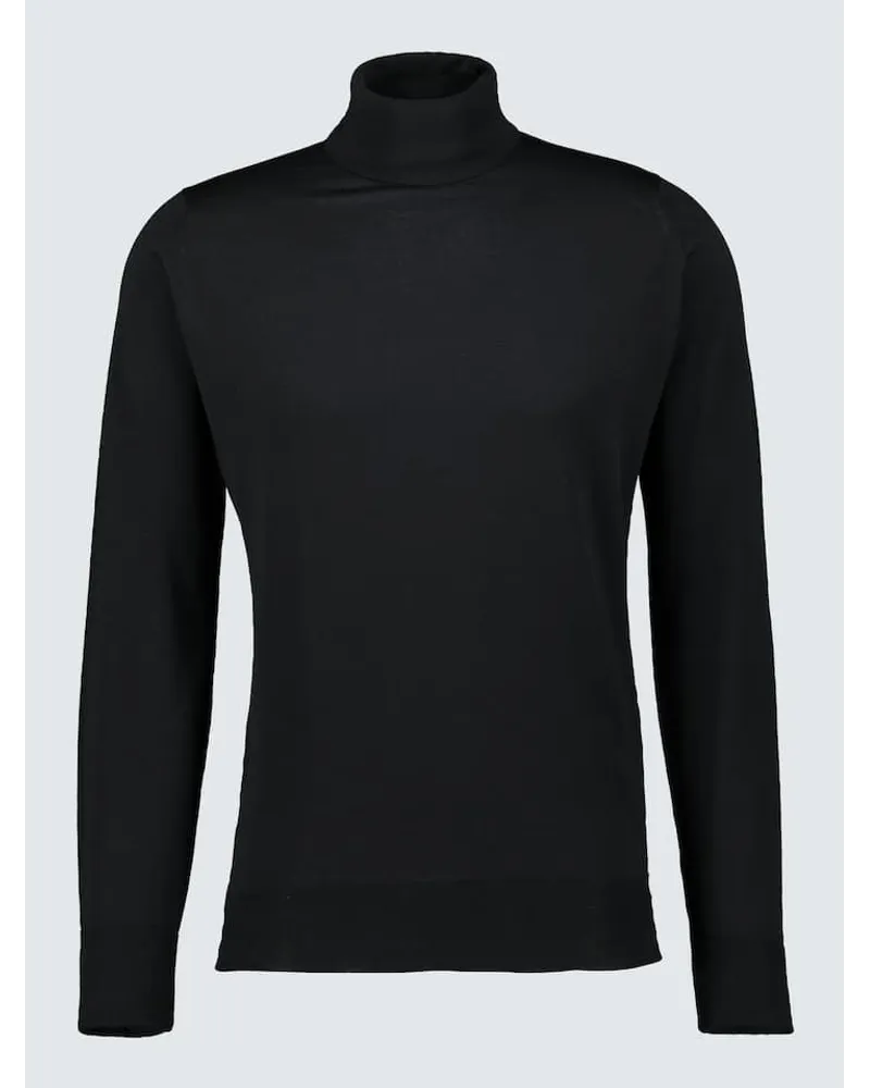 John Smedley Pullover Richards aus Wolle Schwarz