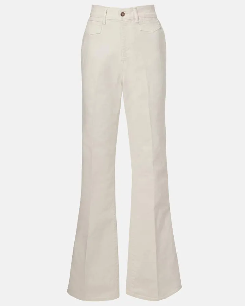 Tom Ford Mid-Rise Wide-Leg Jeans Weiß