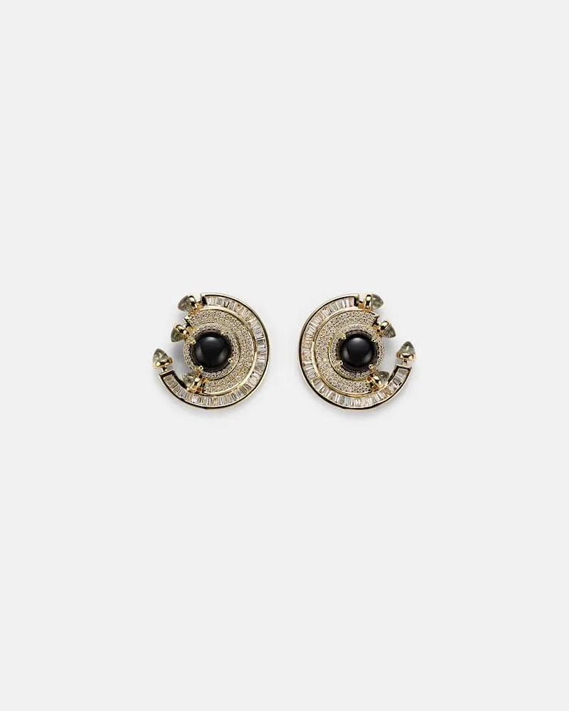 Ananya Ohrringe Chakra aus 18kt Gelbgold mit Edelsteinen Gold