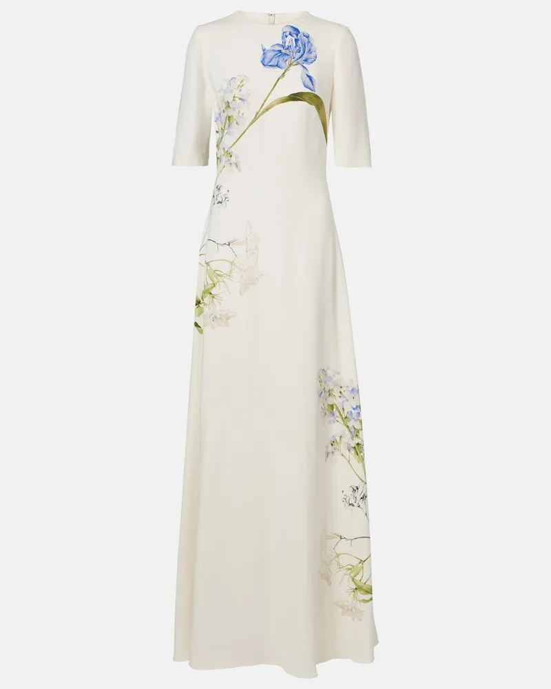 Monique Lhuillier Bedruckte Robe Weiß