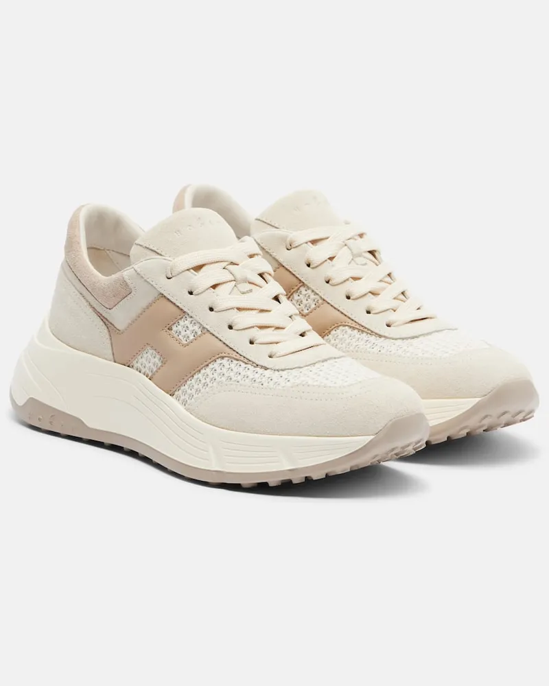 Hogan Sneakers H669 aus Veloursleder Beige