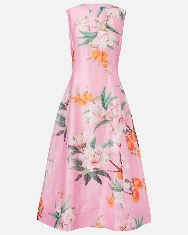 LEO LIN Midikleid Cleo aus einem Leinengemisch Rosa