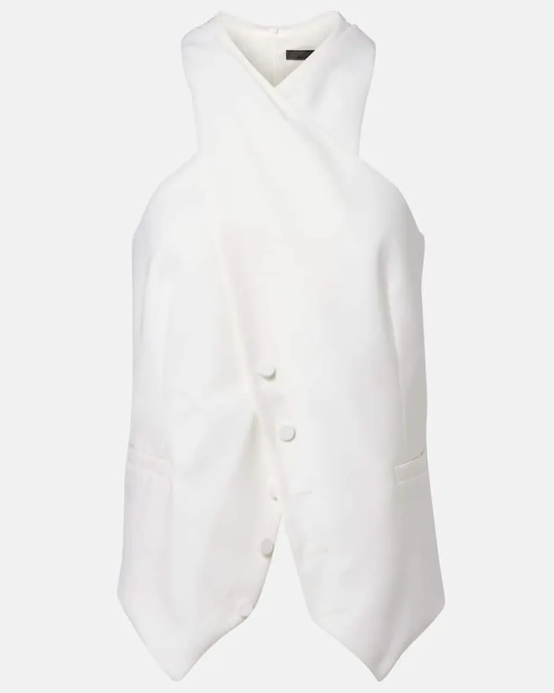 Max Mara Top Selva aus Schurwolle Weiß