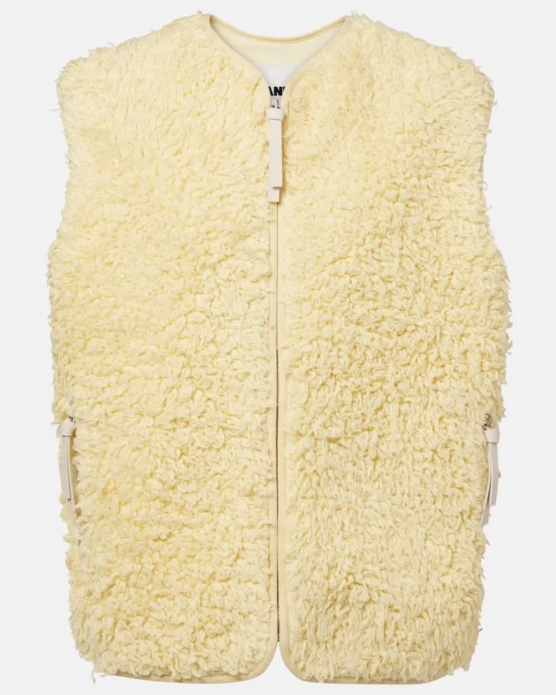 Jil Sander Weste aus Faux Fur Gelb